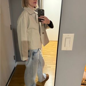 Cropped Trench Coat by 7115 by SZEKI (oversized), cotton